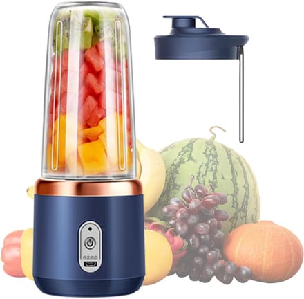 VHV Blender - Draagbare Blender - Mini Blender On The Go - Oplaadbaar - 400ML - Blauw
