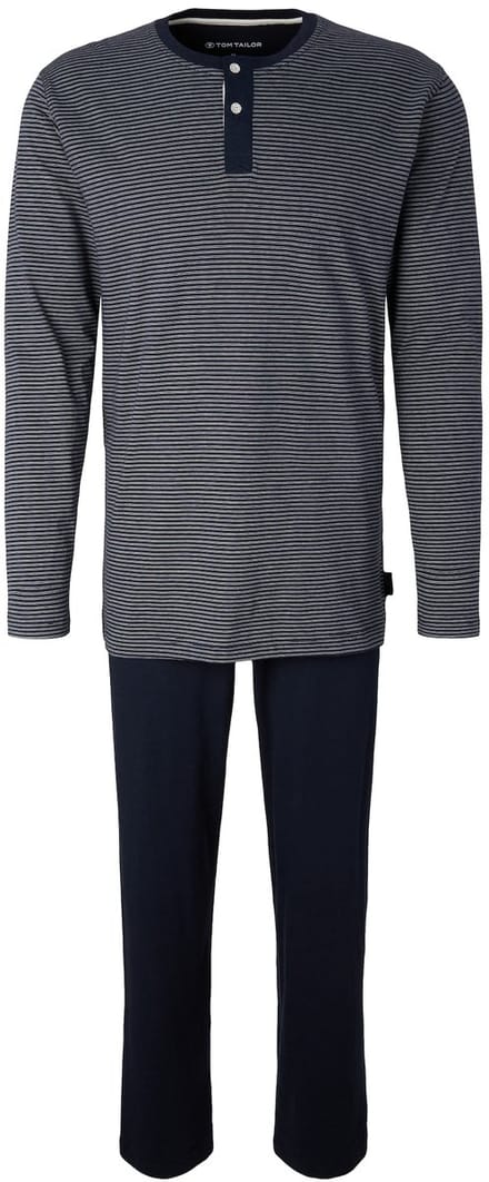 Tom Tailor - Katoenen pyjamaset - Maat 48/S - blue-dark-horizontal stripe