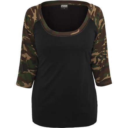Urban Classics 3/4 Contrast Raglan Tee Dames Shirt met lange mouwen - S
