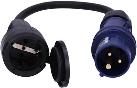 CEE-adapterkabel voor camping en buitengebruik - 3-polig 230V 16A H07RN-F 0,5 m