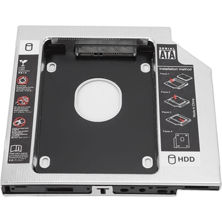 SATA naar SATA 2e HDD SSD Behuizing 2-kanaals Bescherming Harde Schijf Caddy Case Lade voor 12,7 mm CD white