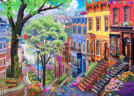 Bluebird Puzzle legpuzzel Spring Hill - 500 stukjes kleurrijk speelgoed.