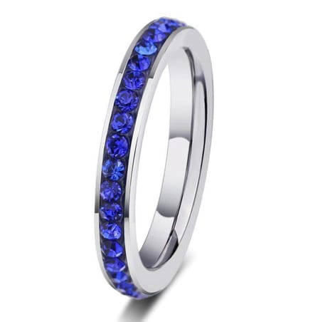 Amanto Ring Erien Blue - 316 Staal - 4mm - Maat 58 - 18.5mm