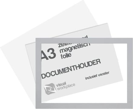 Zelfklevend magneet folie A3 (incl. magneetvenster) - Zilver Grijs