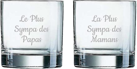 Whiskeyglas gegraveerd - 38cl - Le Plus Sympa des Papas & La Plus Sympa des Mamans