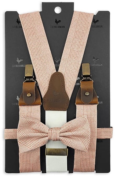 Sir Redman - Bretels met strik - bretels combi pack Charming Charles Terracotta - terracotta / wit