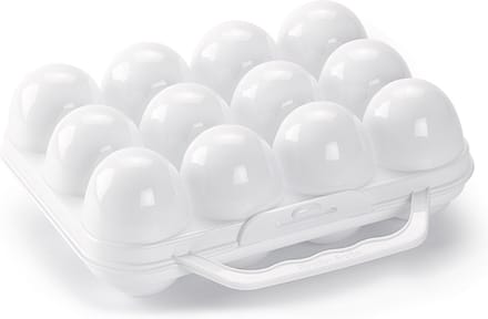 Plasticforte Eierdoos - koelkast organizer eierhouder - 12 eieren - wit - kunststof - 20 x 18,5 cm