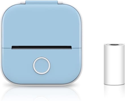 DrPhone PIX15 inktloze Mini Printer Sticker Maker - Inktloze printer - Draagbare Bluetooth Thermische Instant Fotoprinter - Blauw