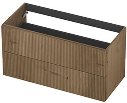 INK - Onderkast 2L Fineer Gefreesd Tbv Greep - 1000x450x520 Mm - Ash Grey