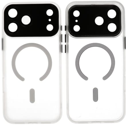 MagSafe Hoesje Geschikt voor iPhone 17 Pro Max - Mat-Transparent met Camera Beschermer Case - Wit