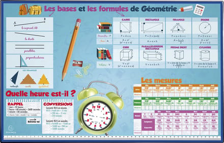 Exacompta 10x Onderlegger harde PVC Maths (FR) 37,5x57cm - Design - 29792E