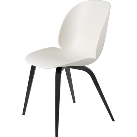 Gubi Beetle Dining stoel - alabasten wit - Beuken zwart