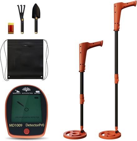ACXIN Kinder Metaaldetector - 3kHz LCD - Waterdichte Spoel - 70-95cm ABS - Oranje