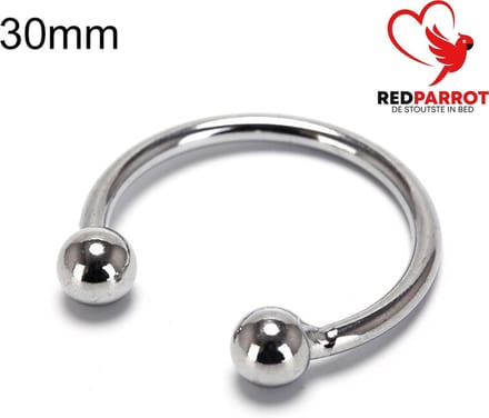 Eikelring RVS - 30MM – Met Kogeluiteinden – Intiem Accessoire – Staal