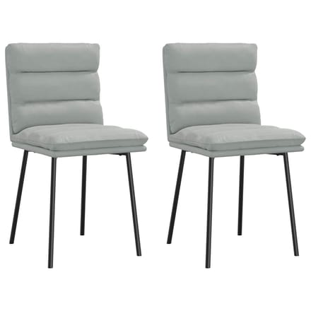 vidaXL - Eetkamerstoelen - 2 - st - fluweel - lichtgrijs