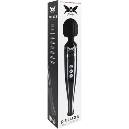 Pixey DeLuxe - Black Chrome Edition - Oplaadbare Wand Vibrator - de krachtigste die er is