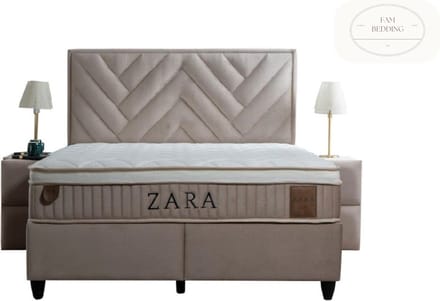 2 Persoons Opberg Boxspring ZARA Taupe/bruin 140x200