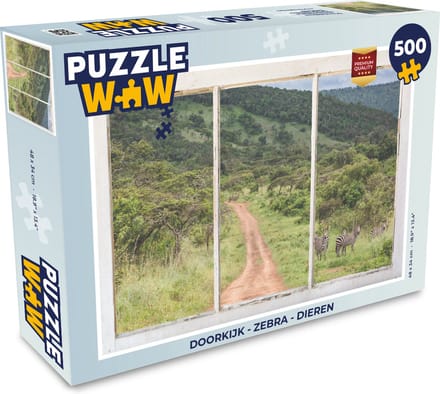 Puzzel Doorkijk - Zebra - Dieren - Legpuzzel - Puzzel 500 stukjes