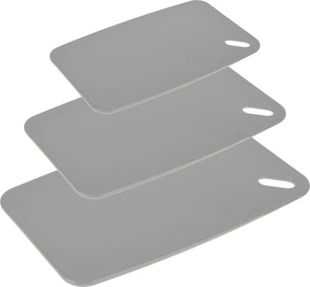 Excellent houseware Snijplanken - set van 3 - kunststof - grijs - 24/30/35 cm