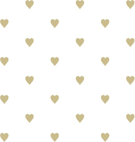 Origin Wallcoverings behang hartjes wit en goud - 347679 - 0,53 x 10,05 m