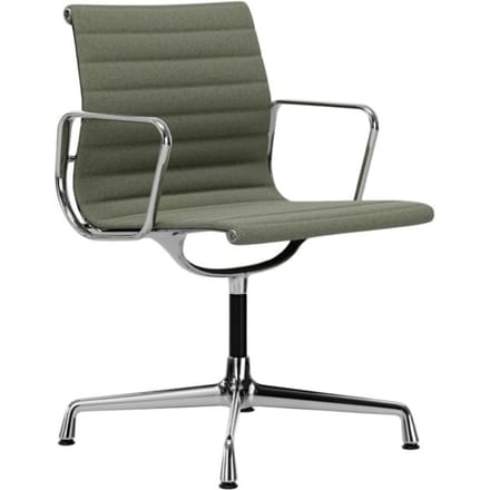 Vitra - Aluminium Chair - EA 104 - verchroomd - Hopsak - ivoor/forest - groen