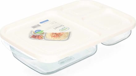 Hobby Life Vershoudbakjes - 1.15L - 3-vaks - 23 cm - mealprep - bewaarbakjes - wit