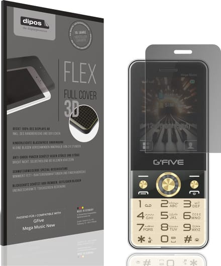 dipos FLEX – Matte Privacy Screenprotector geschikt voor GFive Mega Music New | Volledige Schermbescherming | Case-Friendly