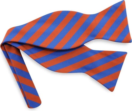 We Love Ties - Vlinderdassen - Vlinderdas gestreept - blauw / oranje