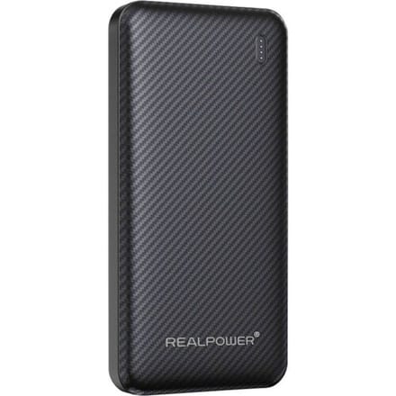 RealPower Powerbank 10000 mAh Fast Charge, SuperCharge, USB PD USB-A, USB-C Zwart