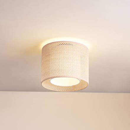 Lindby - plafondlamp - 1licht - PVC, textiel, kunststof - H: 22 cm - E27 - beige