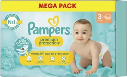 Pampers Premium Protection 114 Luiers Maat 3 (6-10 kg)