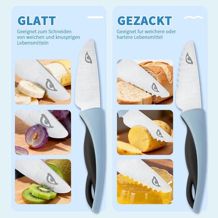 SolidKeus - Kindermessen Set van 2, Veilig Keukenmes voor Fruit en Groenten
