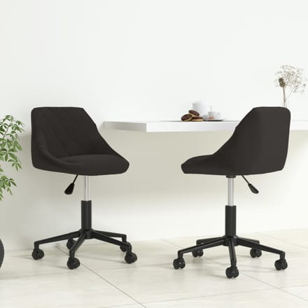 vidaXL Eetkamerstoelen draaibaar 2 st fluweel zwart