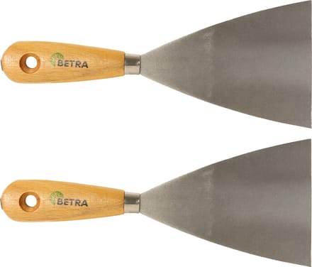 Betra Plamuurmes - 2x - werkbreedte 100 mm - conisch geslepen staal - houten greep