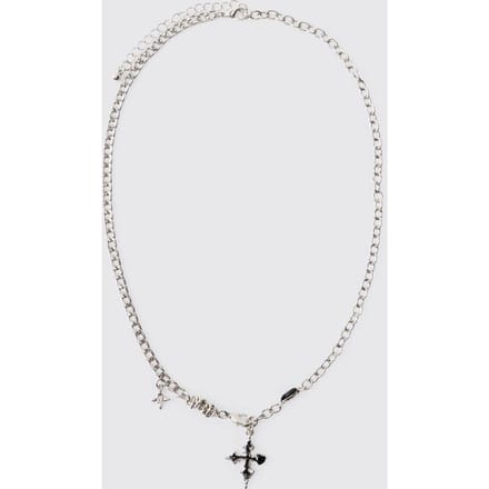Zilveren Gelaagde Gothic Cross Ketting | Silver