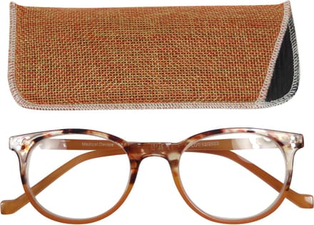 Lilly&June Leesbril Havana/Brique met Metalen Scharnier +2 - Met Bijpassend Etui