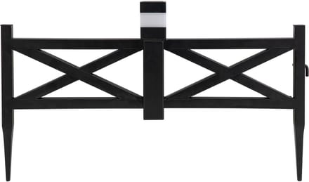Metalen tuinhek gekruist design met solarverlichting 5-pack