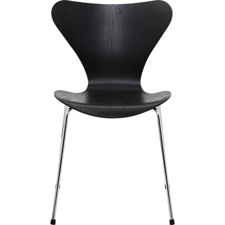 Fritz Hansen Serie 7 3107 stoel - gekleurd fineer - verchroomd - essen zwart