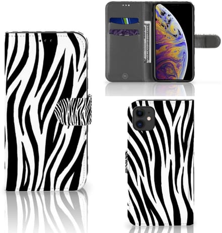 Apple iPhone 11 Telefoonhoesje met Pasjes Zebra