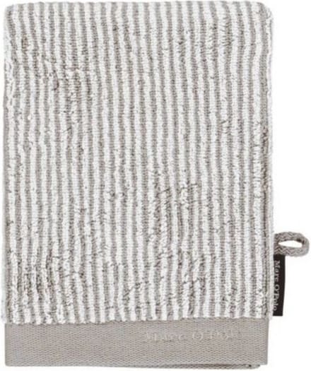 Marc O'Polo Timeless Tone Stripe  Washandje - 16x22 - Oatmeal/white