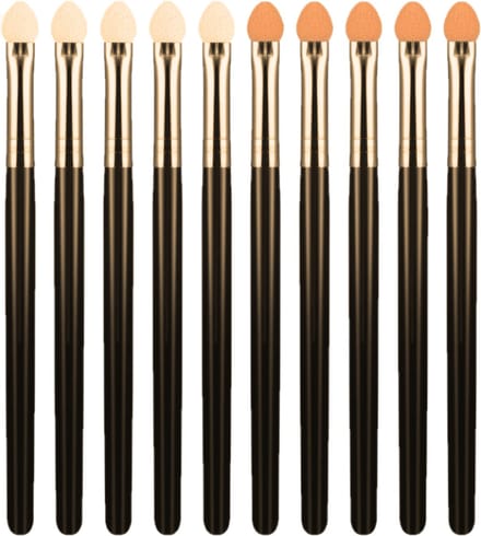 Igoods Oogschaduw Applicators - Oogschaduw Sticks - Oogschaduw Borstel Spons - Eyeliner Borstel - Make-up - Goud/Zwart - 10 Stuks