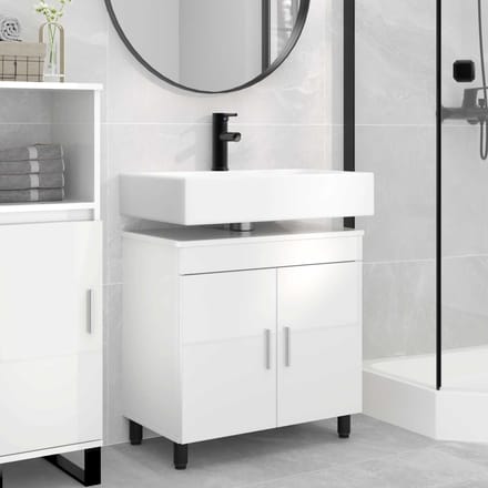 vidaXL - Badkamer - vaniteitsunit - Hoogglans - Wit - 60 - x - 35 - x - 60 - cm