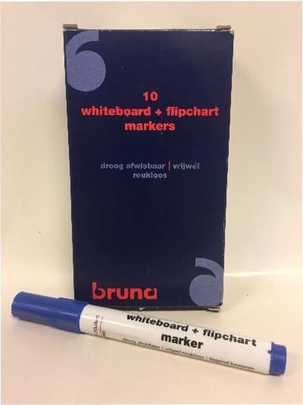 10 stuks whiteboard en flipover markers blauw