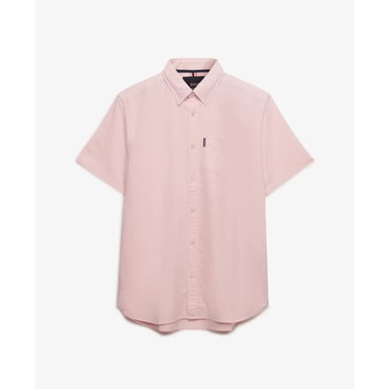 Superdry Essentials Oxford Overhemd met Korte Mouwen Pink Grootte: Xxl