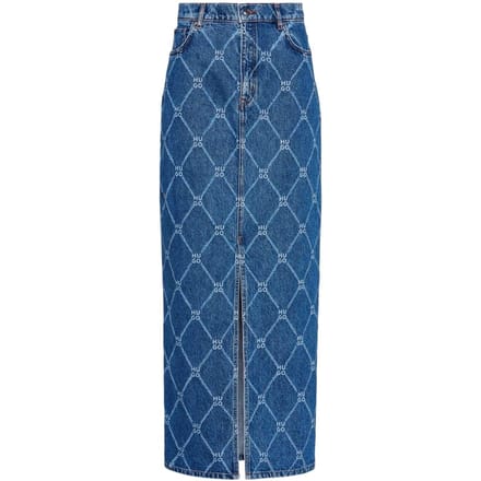Hugo Dames/Dames Denim Slim Maxi Rok (Blauw)