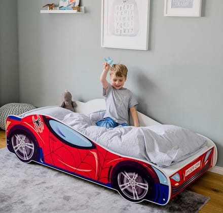 Kinderbed Auto Junior Bed met Optioneel Matras en Valbescherming