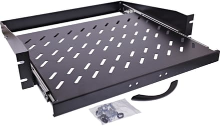 InLine® 19 uitschuifbaar rek, 350mm, 30kg, 2U, RAL 9005 zwart