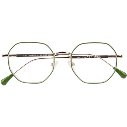 Leesbril I Need You Yoko +2.0 dpt groen-goud
