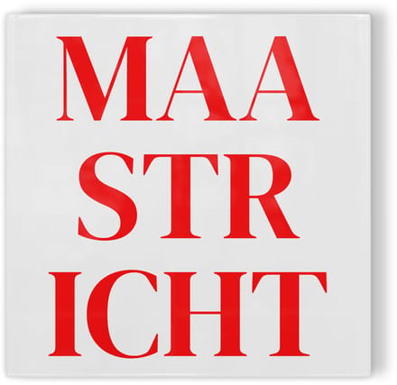 Tegeltje Maastricht - wit rood - tegeltje stad - tegeltje met tekst