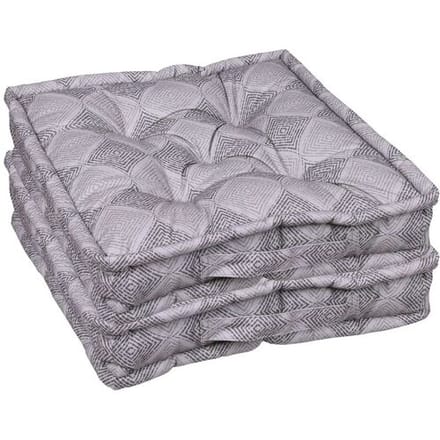 GO-DE TEXTIL Tuinkussen (Set van 2 bokskussens, Grijs)